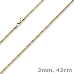 2mm Collier runde Himbeer-Kette aus 585 Gold Gelbgold Halsschmuck Halskette 42cm