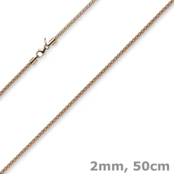 2mm Collier runde Himbeer-Kette aus 585 Gold Rotgold Halsschmuck Halskette, 50cm
