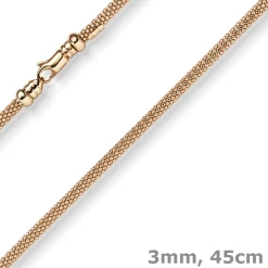 3mm Collier runde Himbeer-Kette aus 585 Gold Rotgold Halsschmuck Halskette 45cm