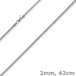 2mm Collier runde Himbeer-Kette aus 585 Gold Weißgold Halsschmuck Halskette 42cm