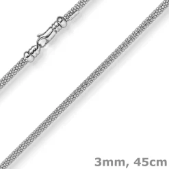 3mm Collier runde Himbeer-Kette aus 585 Gold Weißgold Halsschmuck Halskette 45cm