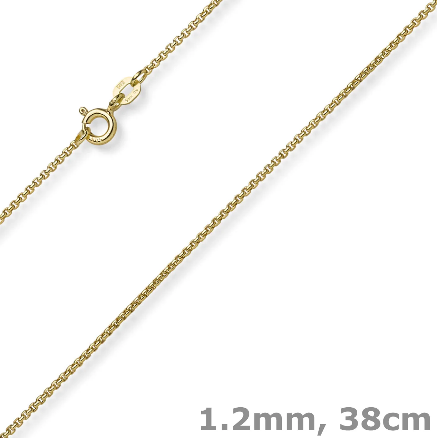 1,2mm Collier runde Veneziakette aus 585 Gold Gelbgold Halsschmuck, 38cm