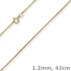 1,2mm Collier runde Veneziakette aus 585 Gold Gelbgold Halsschmuck, 42cm