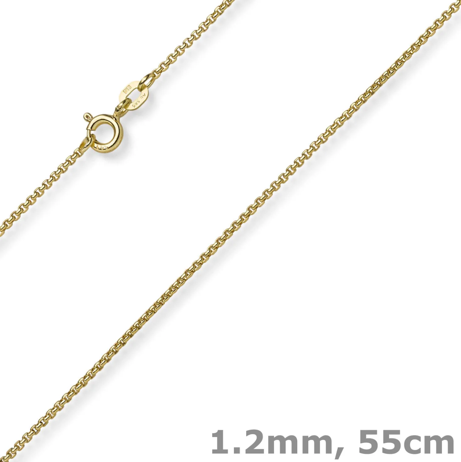 1,2mm Collier runde Veneziakette aus 585 Gold Gelbgold Halsschmuck, 55cm