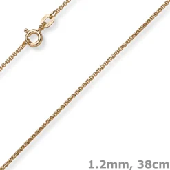 1,2mm Collier runde Veneziakette aus 585 Gold Rotgold Halsschmuck, 38cm