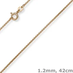 1,2mm Collier runde Veneziakette aus 585 Gold Rotgold Halsschmuck, 42cm