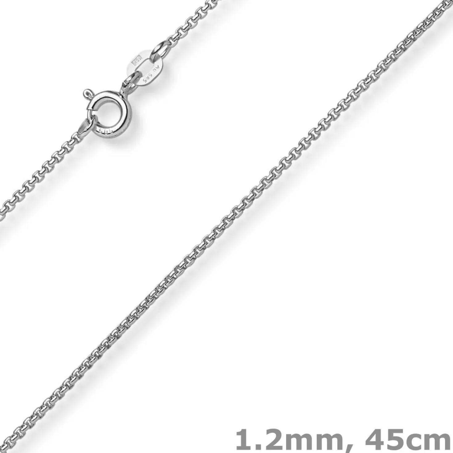 1,2mm Collier runde Veneziakette aus 585 Gold Weißgold Halsschmuck, 45cm