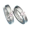 14mm Creolen Creole Ohrringe mit Zirkonia, rosa, 925 Silber, für Damen