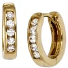12mm Creolen Klappcreole Ohrringe mit 10 Zirkonia 333 Gold Gelbgold