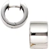 13,2mm Creolen Ohrringe Klappcreole aus 375 Gold Weißgold glänzend