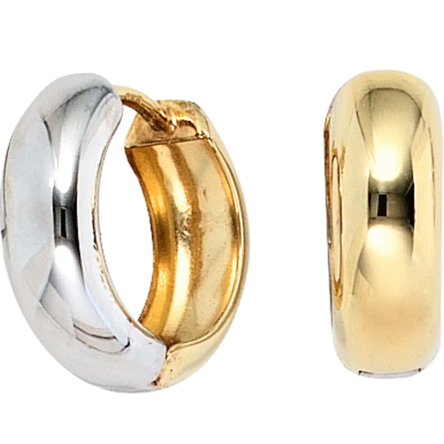 14,6mm Creolen Ohrringe Klappcreole 333 Gold Gelbgold teilrhodiniert