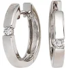 15,3mm Creolen Ohrringe mit Diamanten 0.1Ct W/SI Brillanten 585 Gold Weißgold