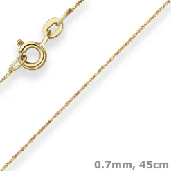 0,7mm Criss-cross-Kette Collier Halskette aus 585 Gold Gelbgold 45cm