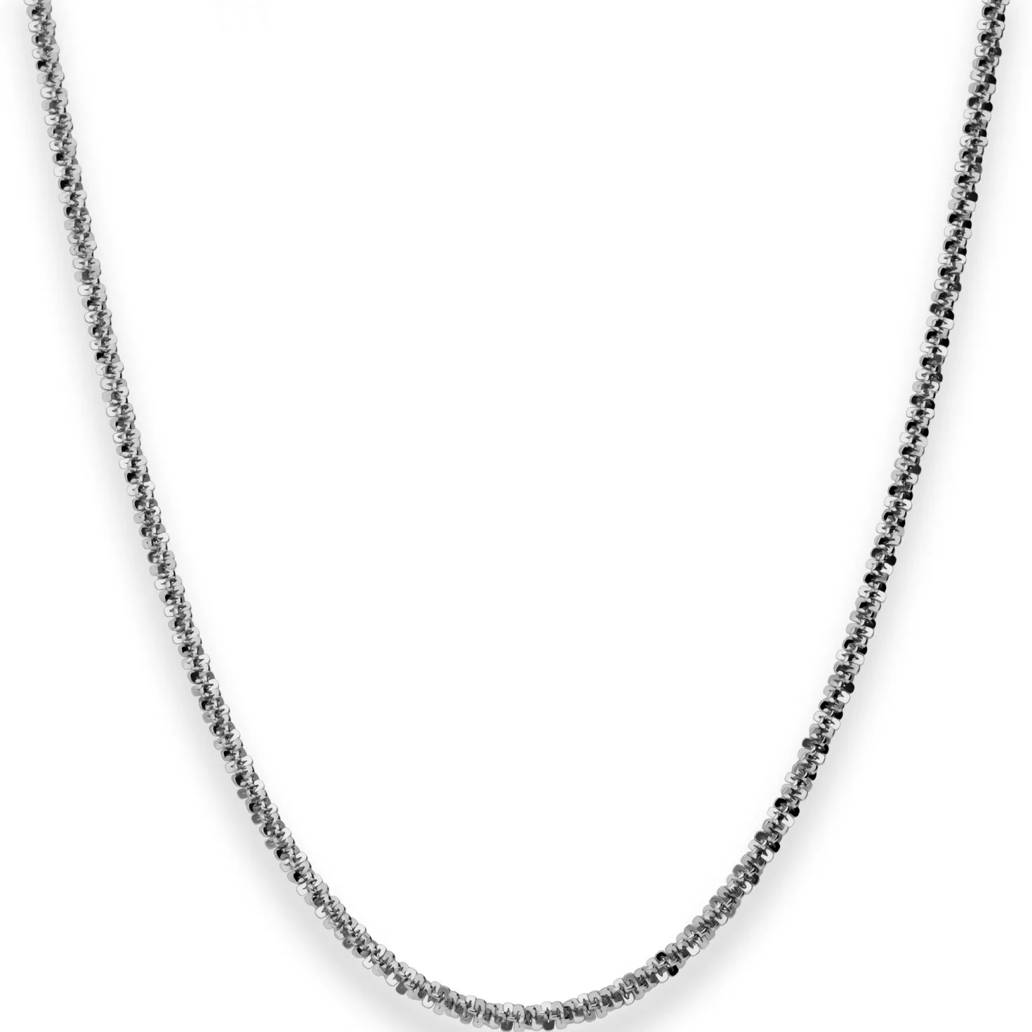 2,6mm Criss-cross-Kette Collier Halskette aus 925 Silber rhodiniert 45cm