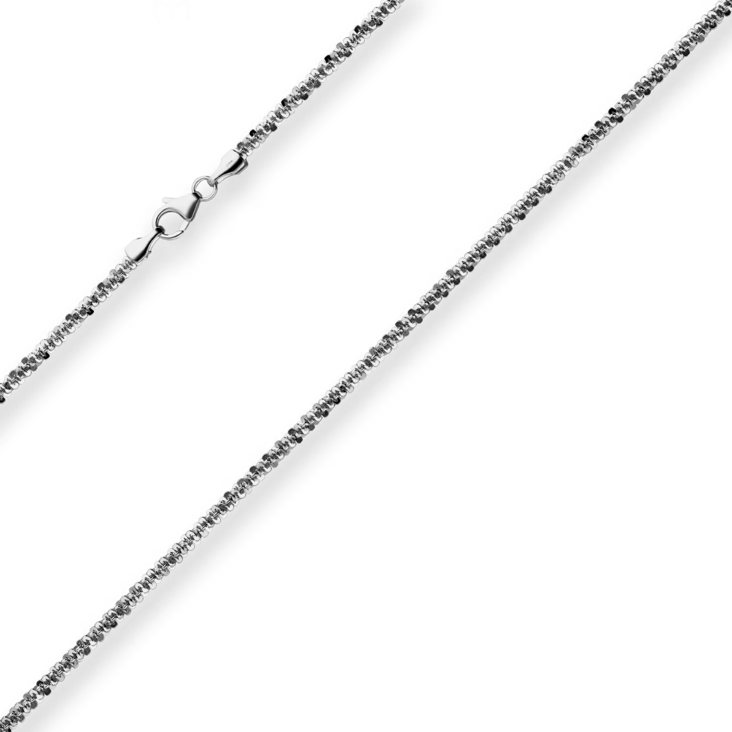 2,6mm Criss-cross-Kette Collier Halskette aus 925 Silber rhodiniert 45cm