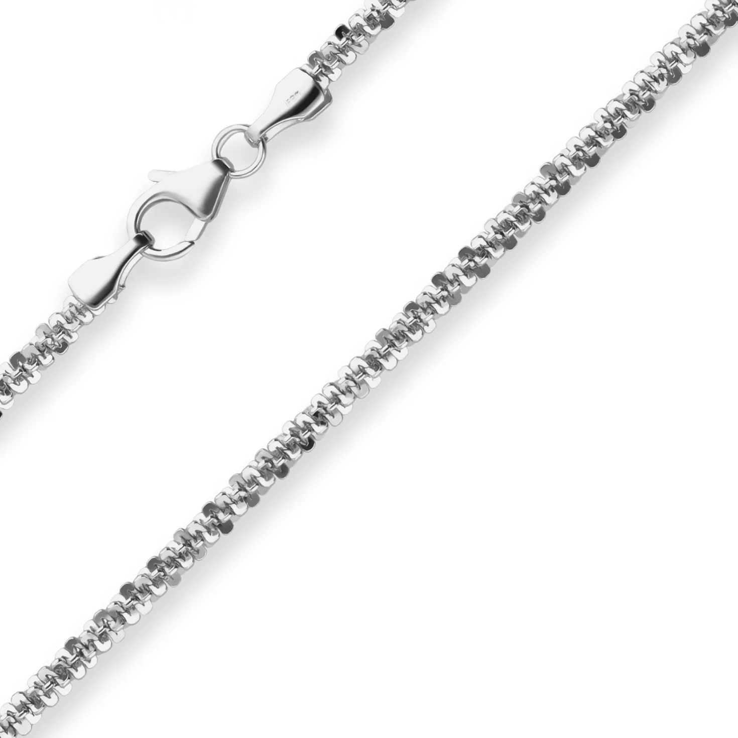 2,6mm Criss-cross-Kette Silberkette Collier Halskette aus 925 Silber 45cm