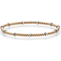 2mm Cubic-Armband mit Rollo elastisch 750 Gold Rotgold Weißgold stretch flexibel