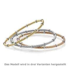 2mm Cubic-Armband mit Rollo elastisch 585 Gold Rotgold Weißgold stretch flexibel