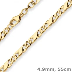 4,9mm Dollarkette Goldkette Collier Halskette aus 585 Gold Gelbgold 55cm