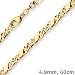4,9mm Dollarkette Goldkette Collier Halskette aus 333 Gold Gelbgold 60cm