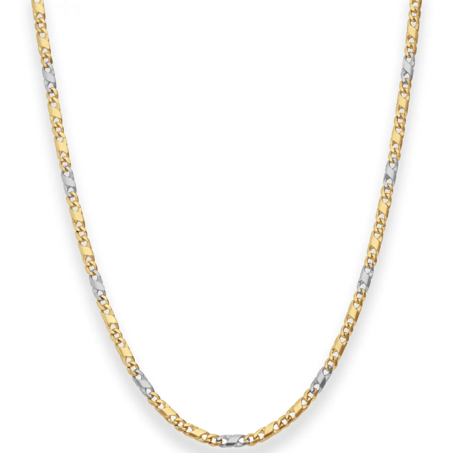 2,7mm Dollarkette Goldkette Collier Halskette aus 585 Gold gelb/weiß 45cm