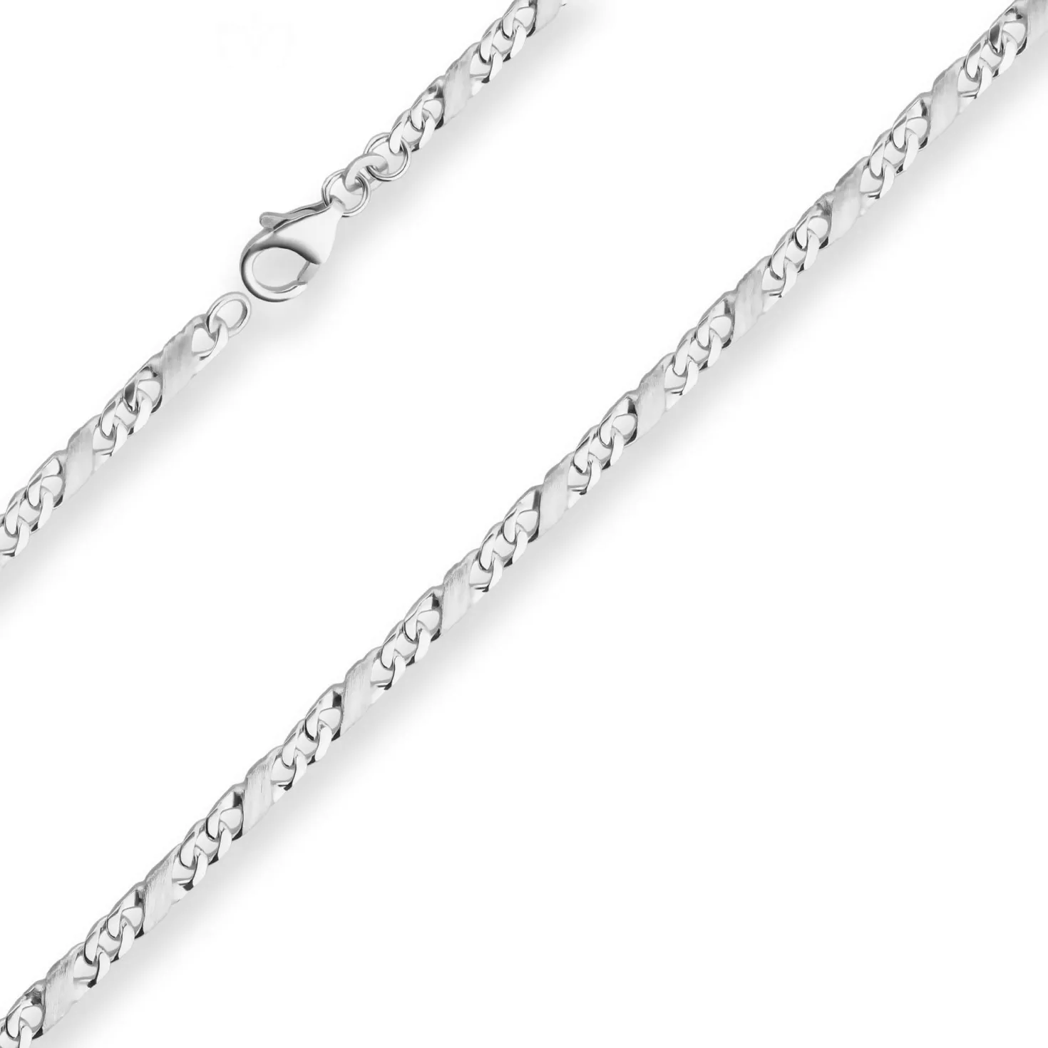 3,7mm Dollarkette Kette Collier Halskette aus 925 Silber matt-glänzend 50cm