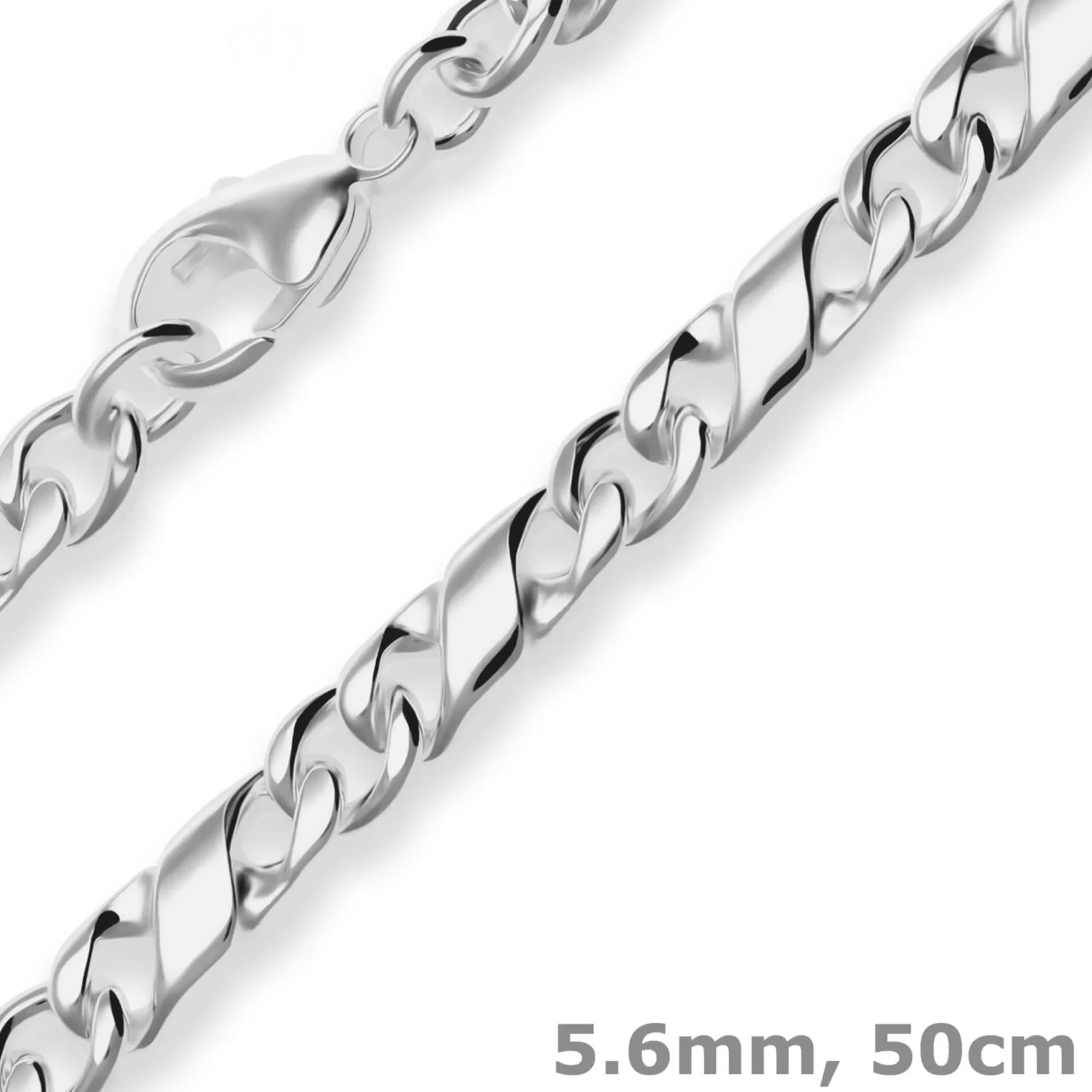 5,6mm Dollarkette Silberkette Collier Halskette aus 925 Silber 50cm