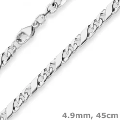 4,9mm Dollarkette Silberkette Collier Halskette aus 925 Silber 45cm