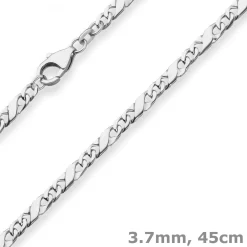 3,7mm Dollarkette Silberkette Collier Halskette aus 925 Silber 45cm
