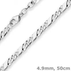 4,9mm Dollarkette Silberkette Collier Halskette aus 925 Silber 50cm