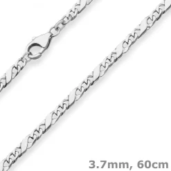 3,7mm Dollarkette Silberkette Collier Halskette aus 925 Silber 60cm