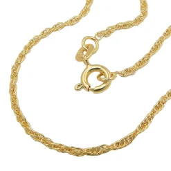 1,6mm Doppelanker-Kette gedreht Halskette Collier aus 9Kt 375 Gold Gelbgold 50cm