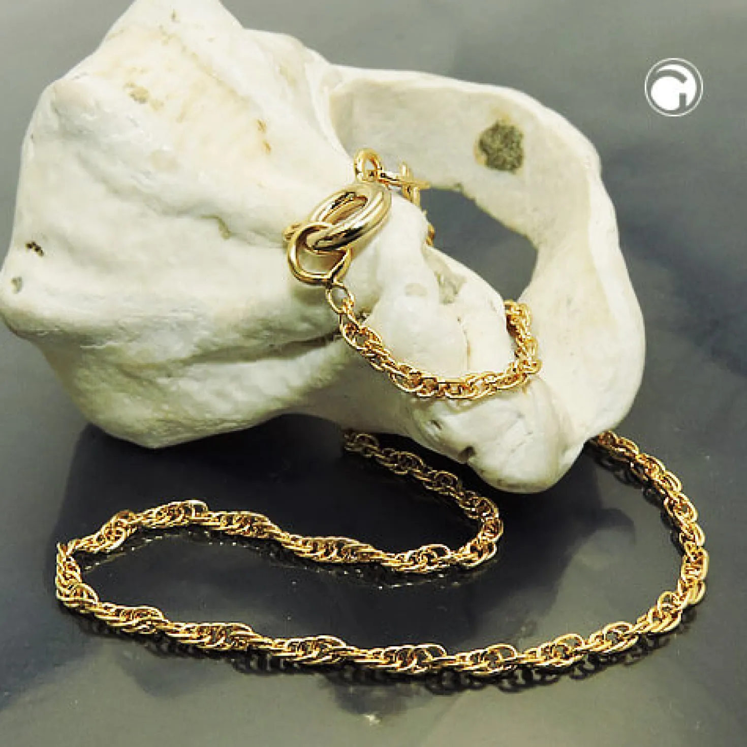 1,6mm Doppelanker-Kette gedreht Halskette Collier aus 9Kt 375 Gold Gelbgold 38cm