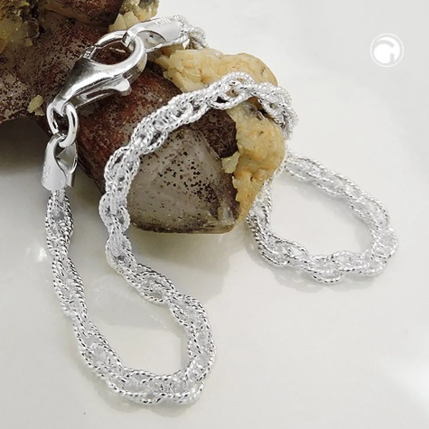 3mm Doppelankerkette Halskette Kette Collier, 925 Silber, 45cm