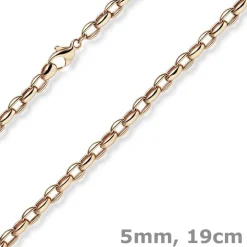 5mm Erbs-Anker oval Armband Armkette Armschmuck aus 585 Gold Rotgold 19cm