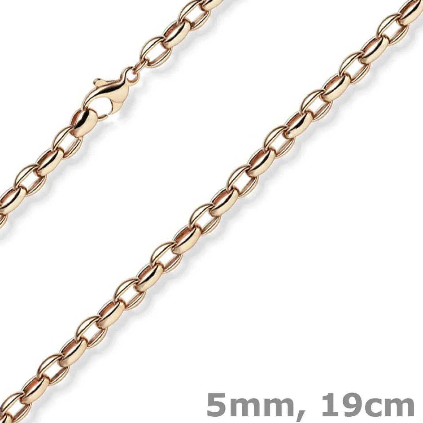 5mm Erbs-Anker oval Armband Armkette Armschmuck aus 585 Gold Rotgold 19cm
