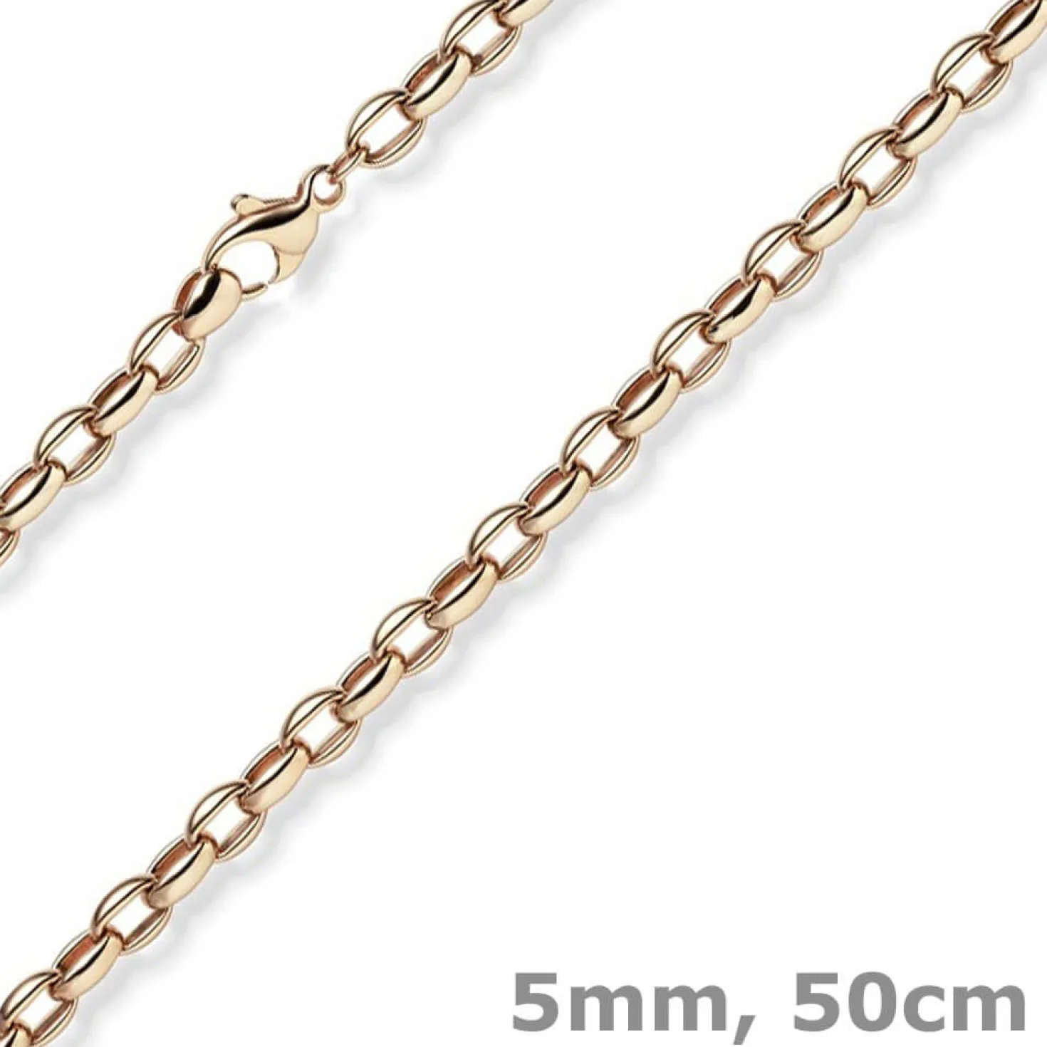 5mm Erbs-Anker oval Kette Halskette Collier aus 585 Gold Rotgold 50cm