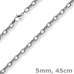 5mm Erbs-Anker oval Kette Halskette Collier aus 585 Gold Weißgold 45cm
