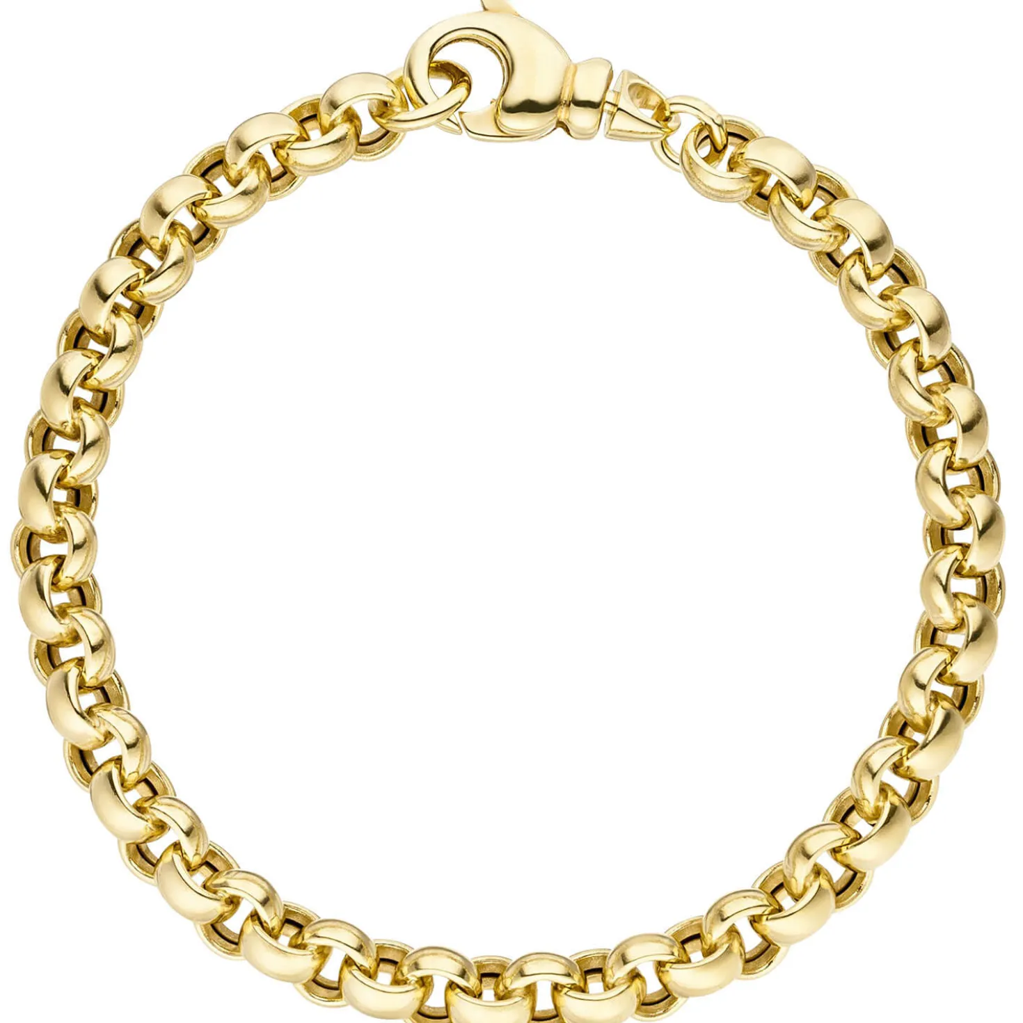 6,1mm Erbsarmband Armband Armschmuck aus 585 Gold Gelbgold 19cm