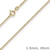 1,5mm Erbskette Goldkette Collier Halskette aus 333 Gold Gelbgold 45cm