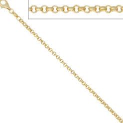 2,5mm Erbskette Kette Collier, 333 Gold Gelbgold, Goldkette, 50 cm