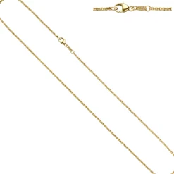 1,5mm Erbskette Kette Collier, 585 Gold Gelbgold, Goldkette, 36 cm