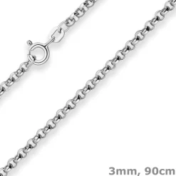 3mm Erbskette Silberkette Collier Halskette aus 925 Silber 90cm