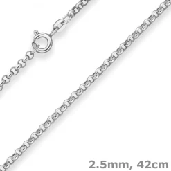 2,5mm Erbskette Silberkette Collier Halskette aus 925 Silber 42cm