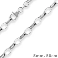 5mm Erbskette Silberkette Collier Halskette aus 925 Silber 50cm