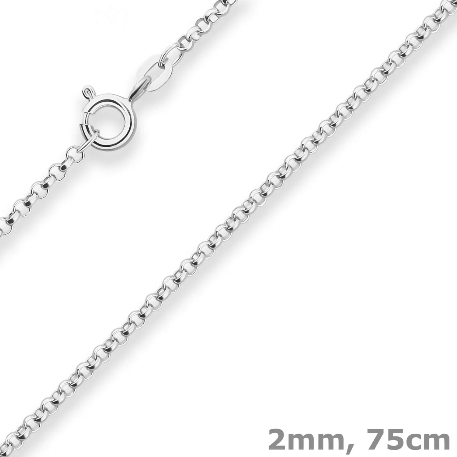 2mm Erbskette Silberkette Collier Halskette aus 925 Silber 75cm