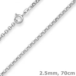 2,5mm Erbskette Silberkette Collier Halskette aus 925 Silber 70cm