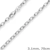 3,1mm Erbskette Silberkette Collier Halskette aus 925 Silber 70cm