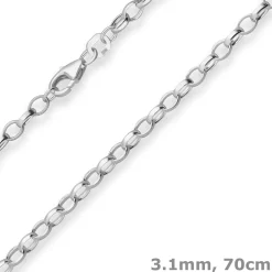 3,1mm Erbskette Silberkette Collier Halskette aus 925 Silber 70cm