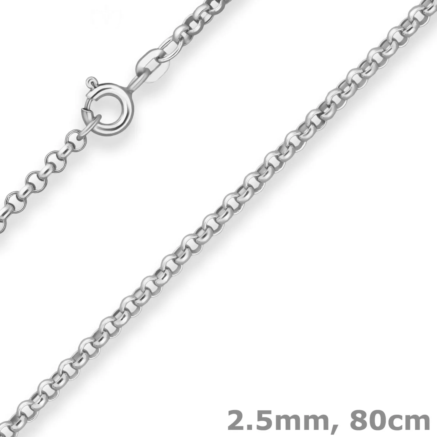 2,5mm Erbskette Silberkette Collier Halskette aus 925 Silber 80cm